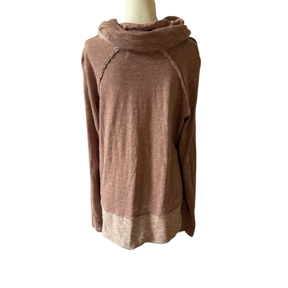 FREE PEOPLE BEACH COCOON COWL NECK PULLOVER TOP COTTON BREATHABLE NATURAL S - Picture 5 of 9